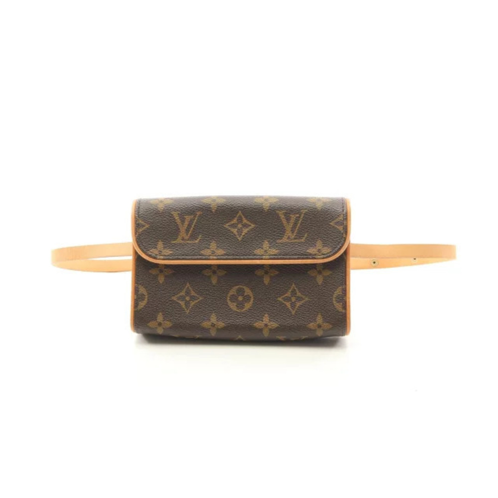 Louis Vuitton Pochette Florentine Bouton Pression Waist Bag Canvas Leather Brown